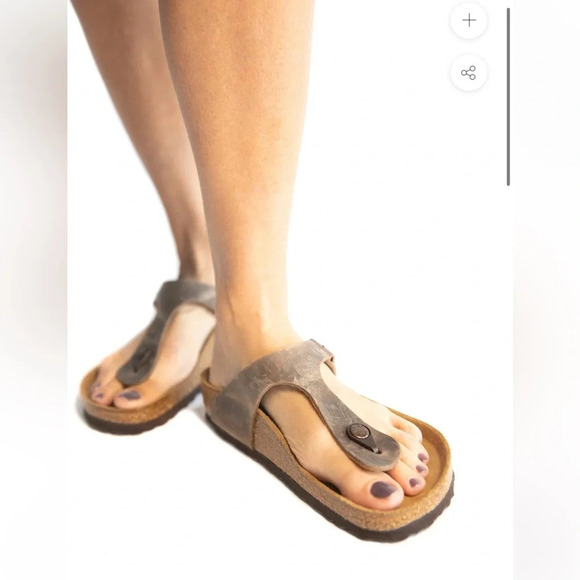 Birkenstock GIZEH NATURAL LEATHER OILED slides sandals 36 5 - Picture 8 of 10